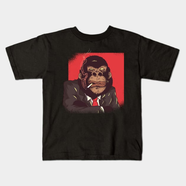 Gorilla Boss Kids T-Shirt by LR_Collections